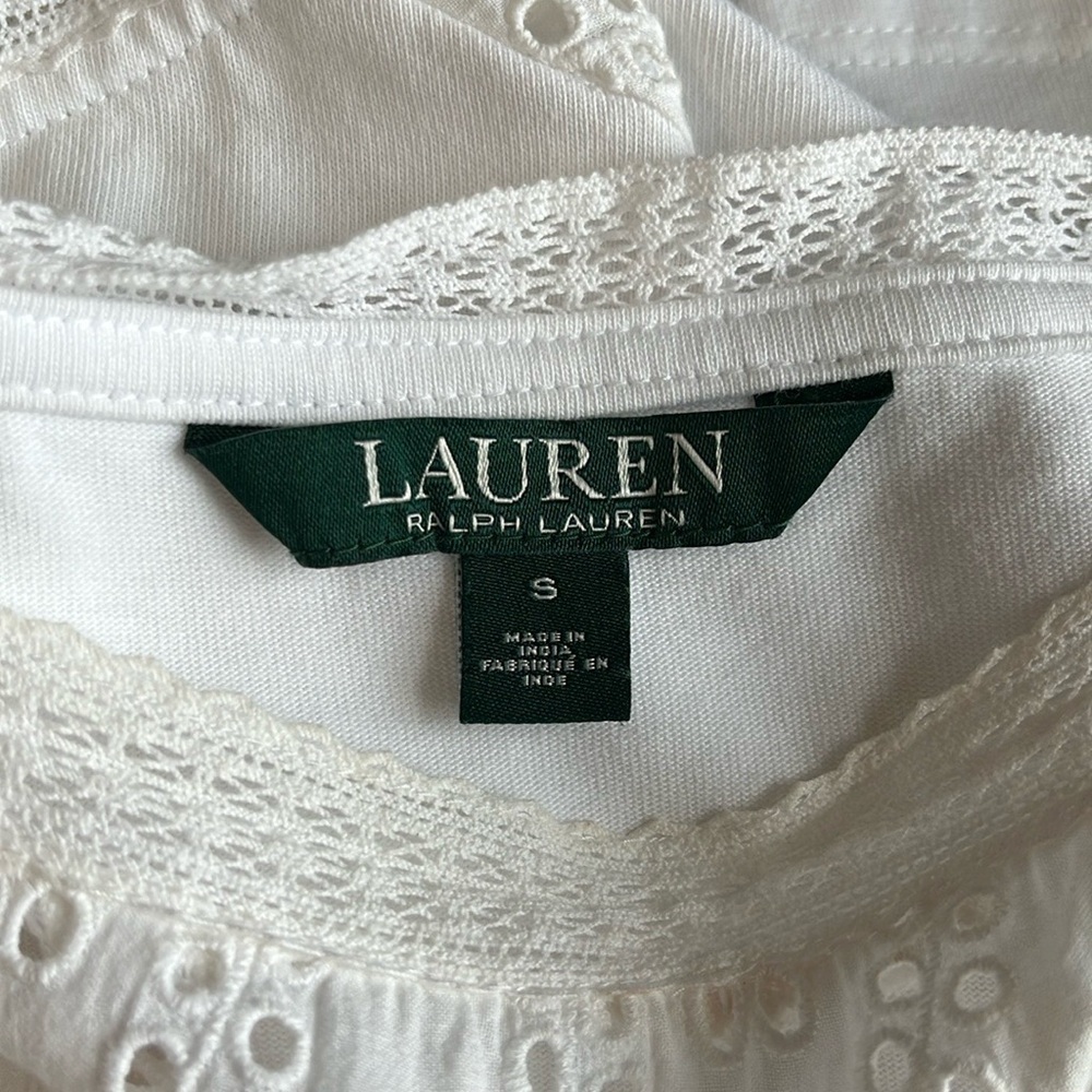 Lauren Ralph Lauren Eyelet T Shirt Dress Size Small - Picture 7 of 9